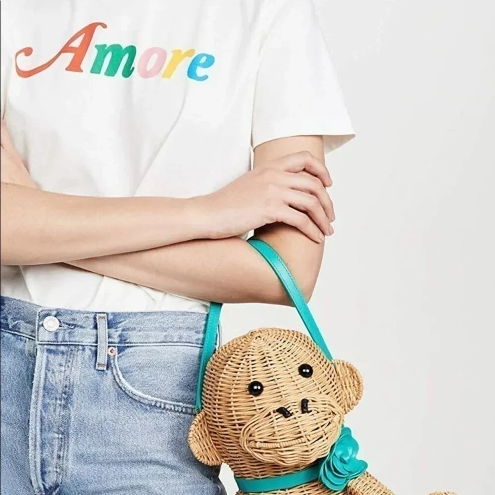 Kate Spade Monkey 🐒 Wicker Novelty Rare Bag